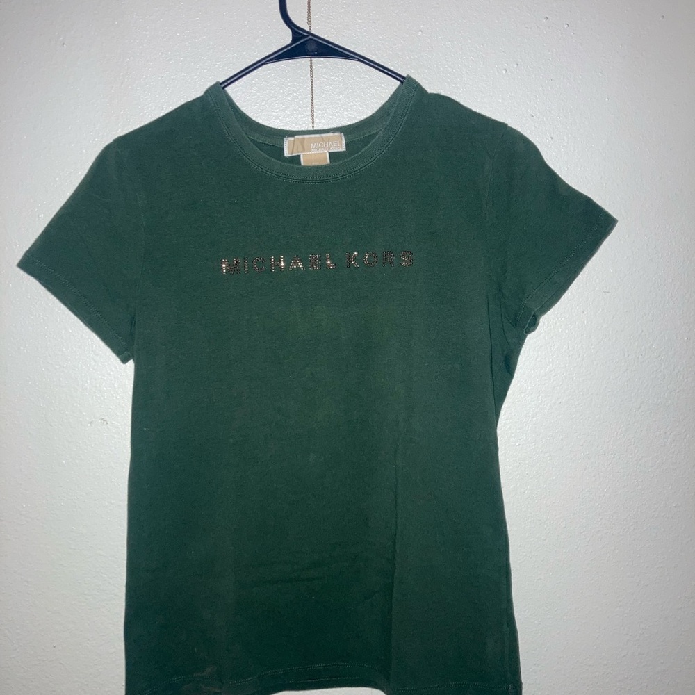 Vintage Y2K Michael Kors Sequin Logo T Medium